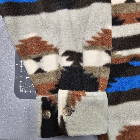Vintage Scandia Woods Aztec Fleece Shirt XL Native Southwestern Sarape Navajo - Picture 3 of 13